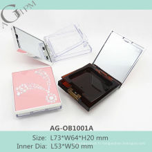 Retro & attrayant rectangulaire Compact poudre cas avec miroir AG-OB1001A, AGPM empaquetage cosmétique, couleurs/Logo personnalisé